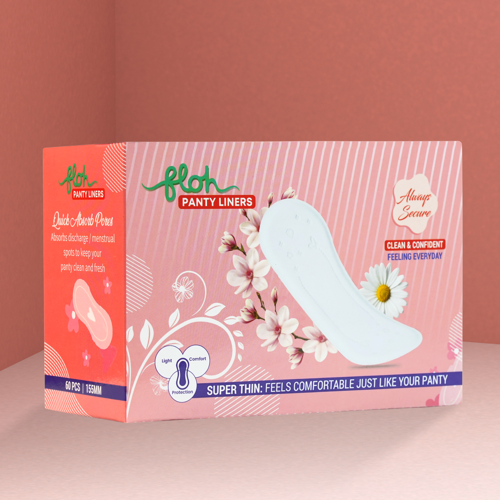 FLOH Panty Liners – 60 Pcs (155mm)